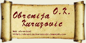 Obrenija Kuruzović vizit kartica
